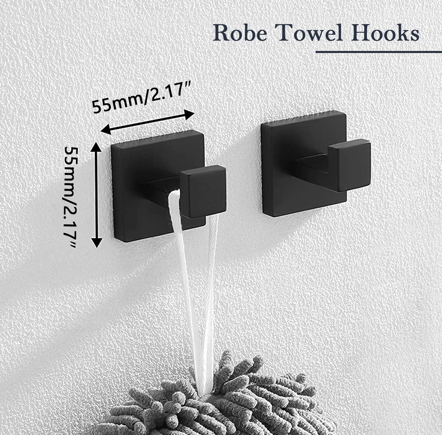 5-Pieces Matte Black Bathroom Hardware Accessories Set