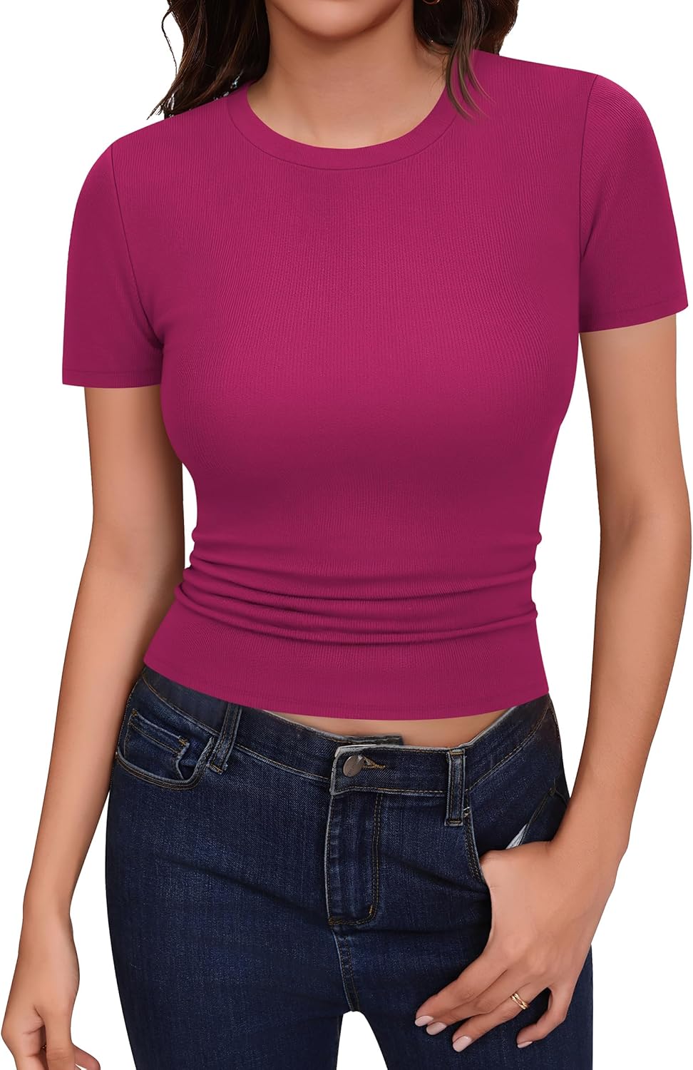 Missufe Women's Crew Neck Short Outfits