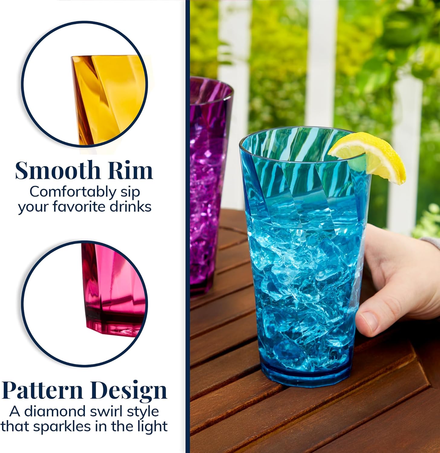 US Acrylic Optix Plastic Reusable Drinking Glasses