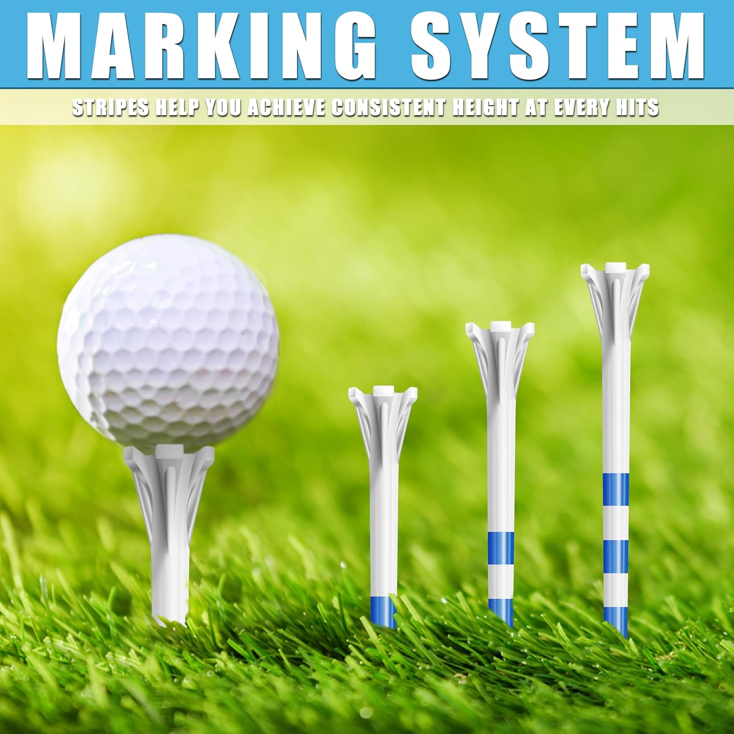 CHAMPKEY Advanced 5-Prong Plastic Golf Tees