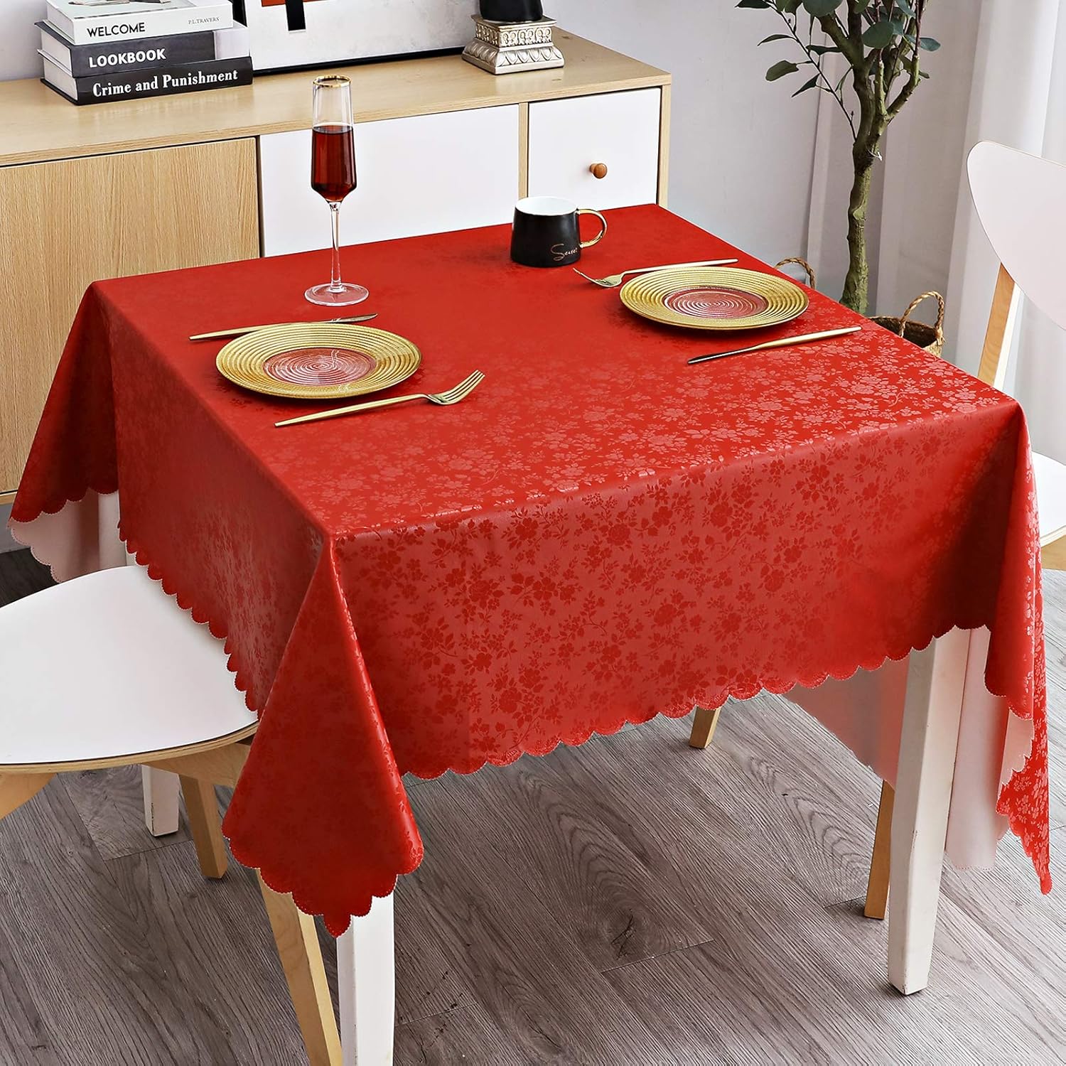Smiry Rectangle Table Cloth Waterproof Heavy Duty