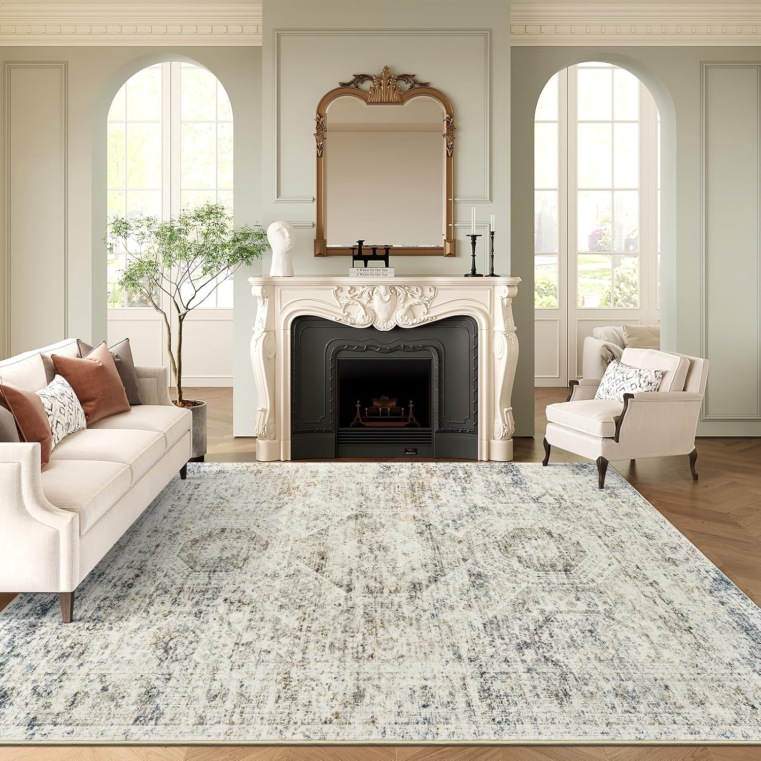 Washable Area Rug Large Soft Rugs for Living Room