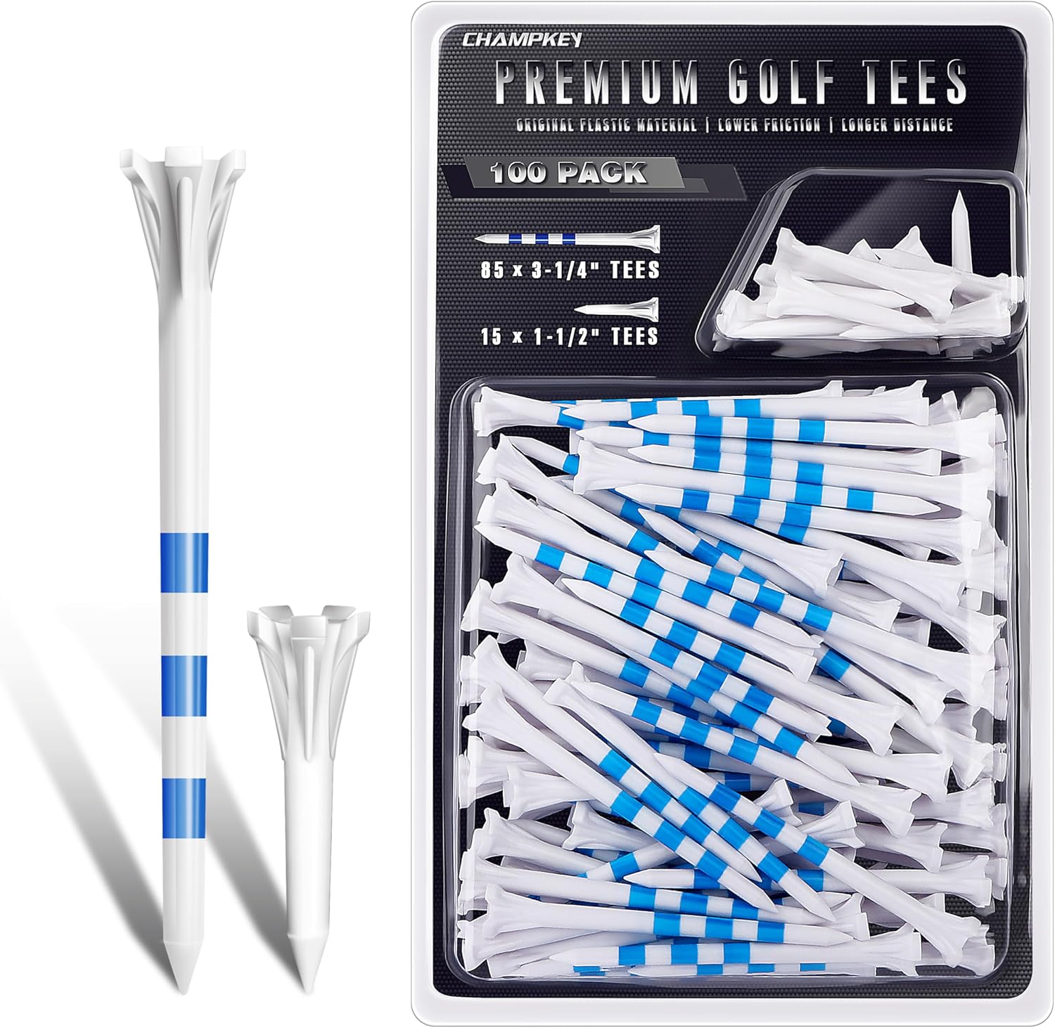 CHAMPKEY Advanced 5-Prong Plastic Golf Tees