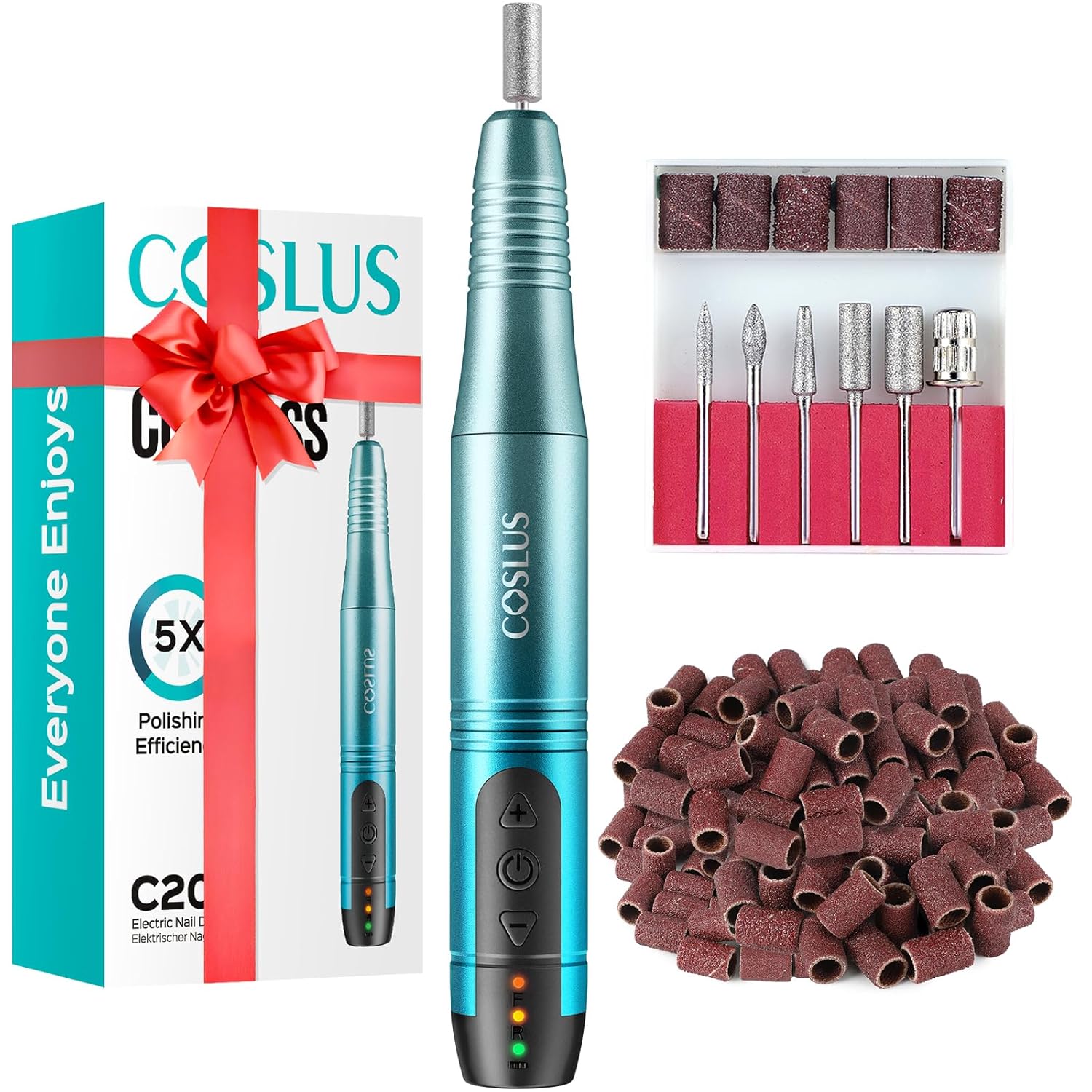 COSLUS Cordless Nail Drill Electric File Pedicure Nail Set