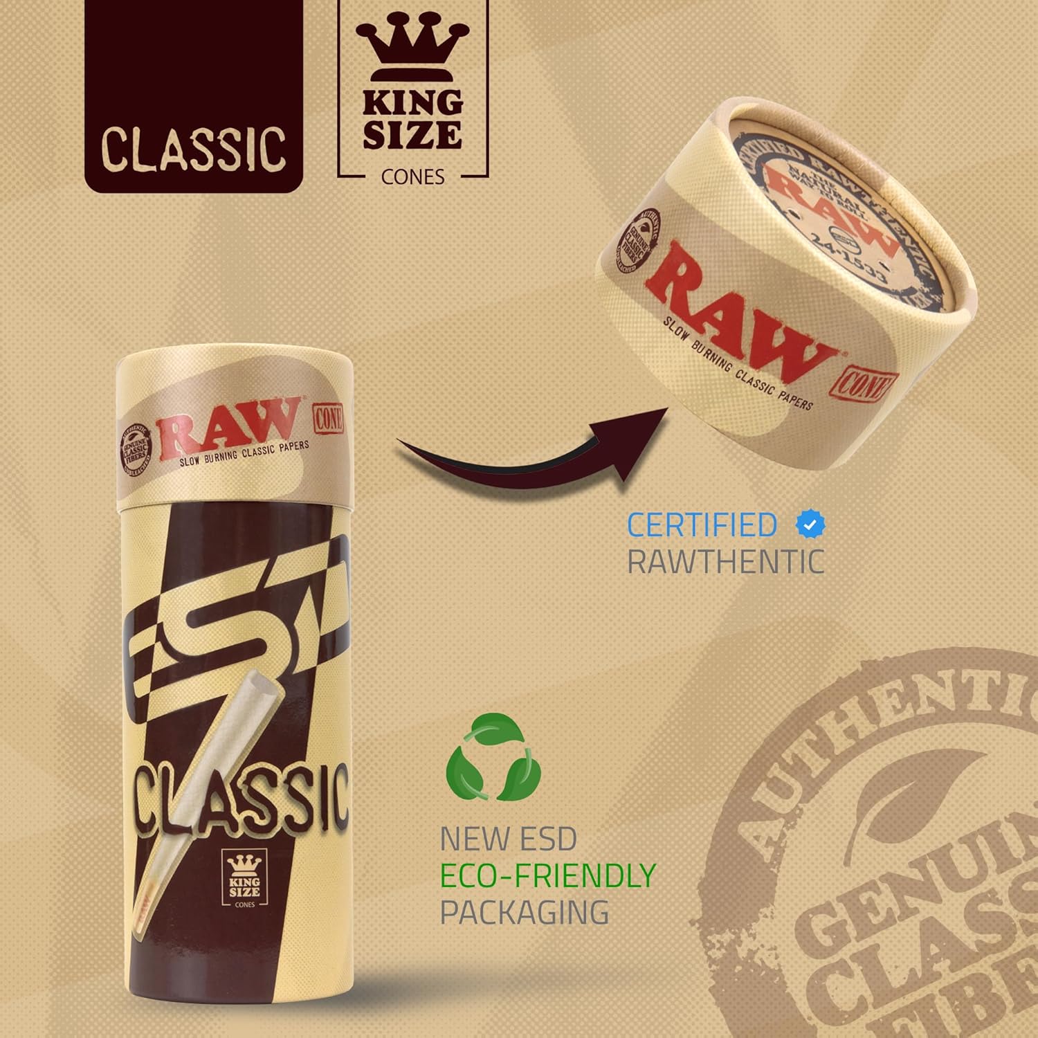 RAW Cones Classic King Size Pre-Rolled Papers