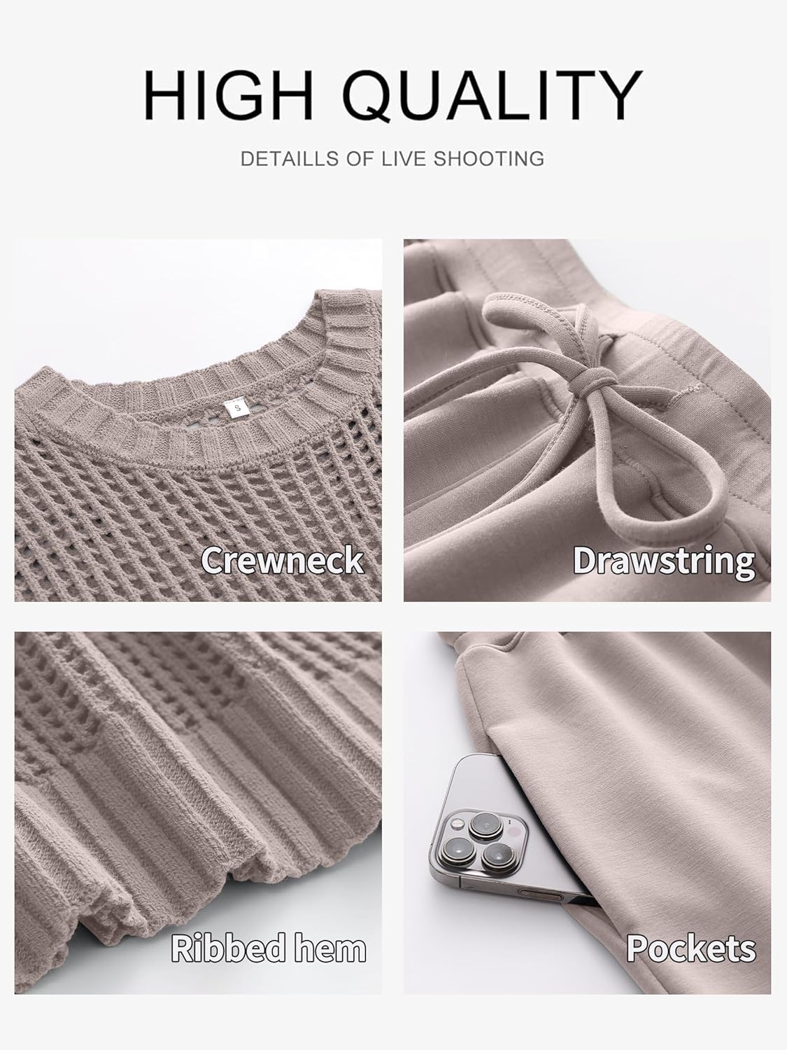 Two Piece Sheer Sweater Pants Set