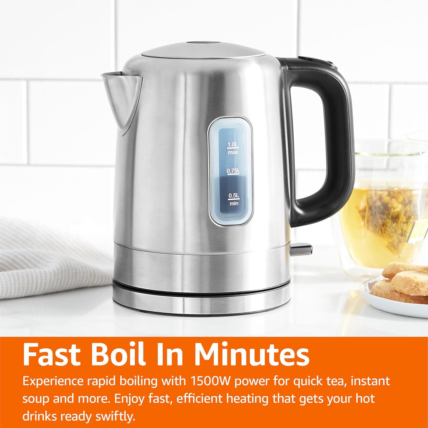 Amazon Basics Electric Stainless Steel Kettle