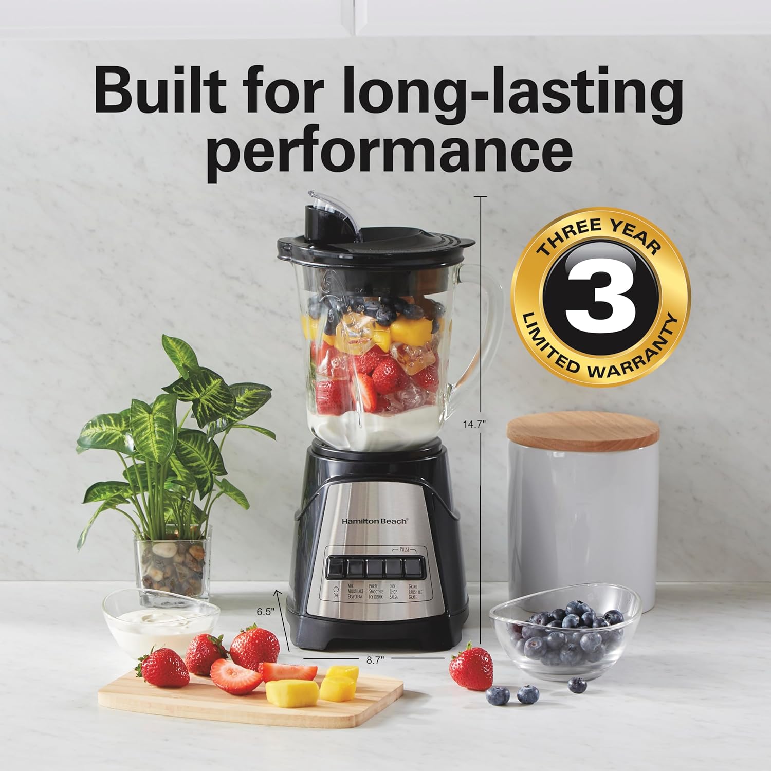 Hamilton Beach Power Elite Blender – 40oz Glass