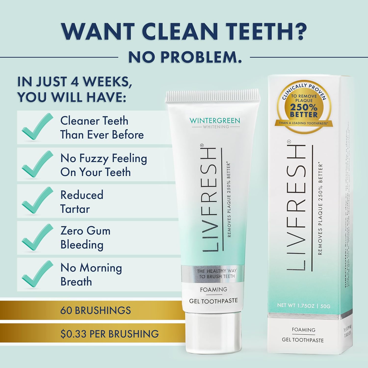 LIVFRESH Toothpaste Gel Clinically Proven to Remove