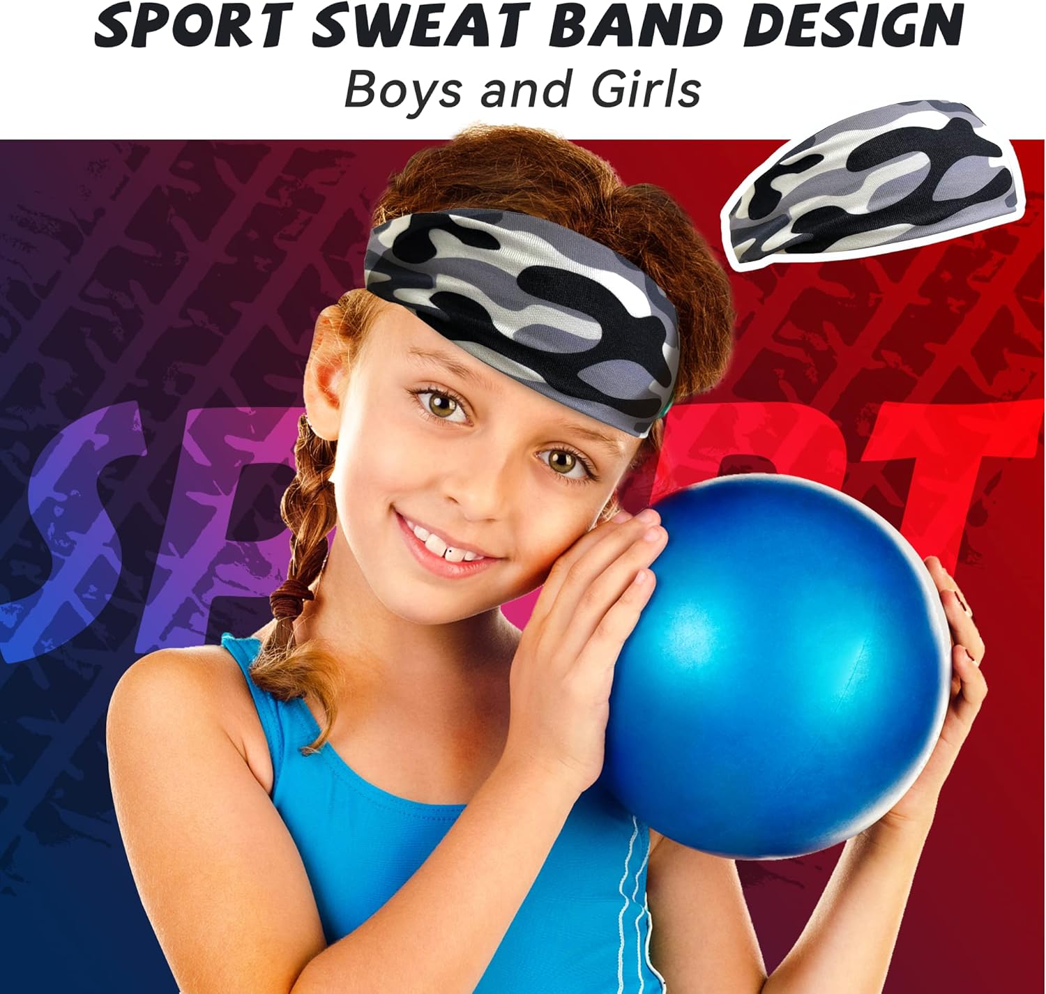 ChezMax 6 PCS Sweatbands for Kids