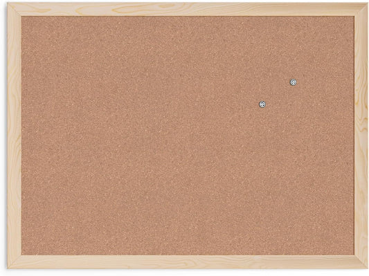 U Brands Cork Bulletin Board Light Birch Wood Frame