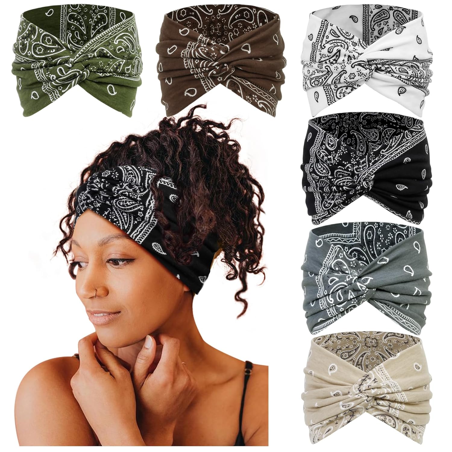 Tobeffect Wide Boho Headbands for Women