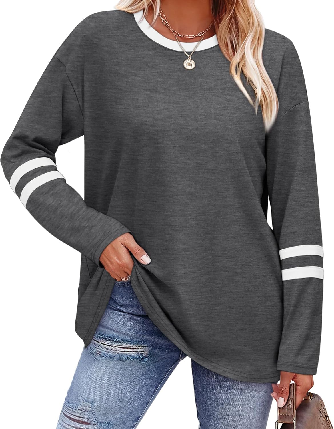 Sampeel Women’s Color Block Long Sleeve Top