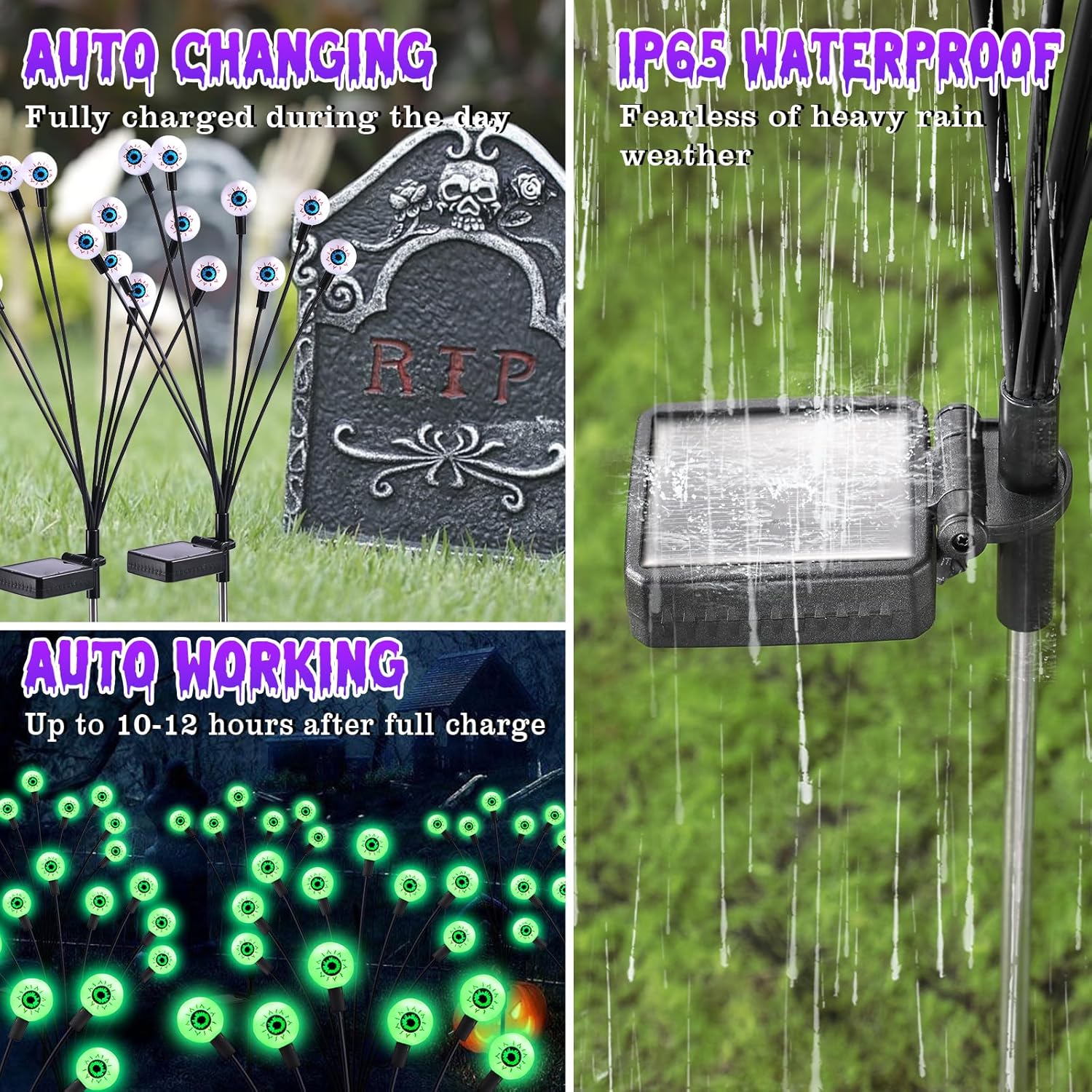 ASMAD Halloween Solar Eyeball Lights Pathway Decor