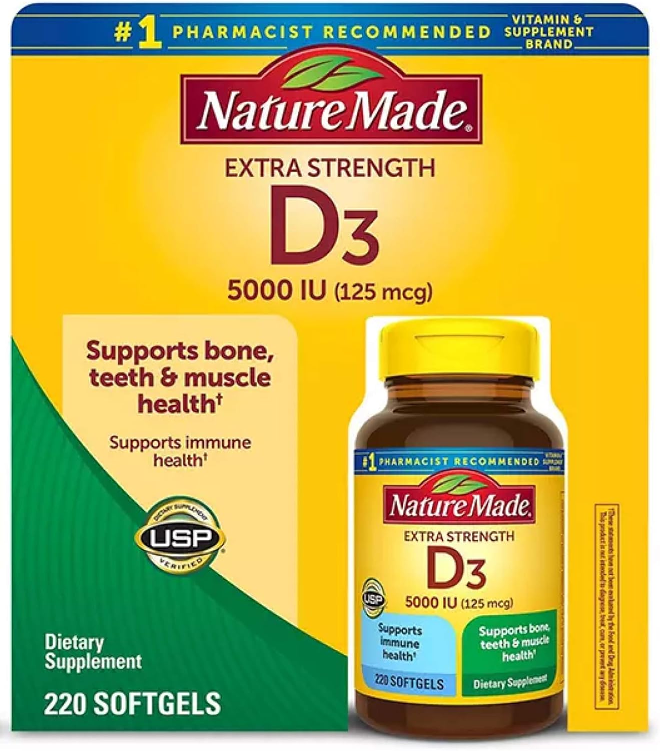 Nature Made Vitamin D3 5000IU Softgels