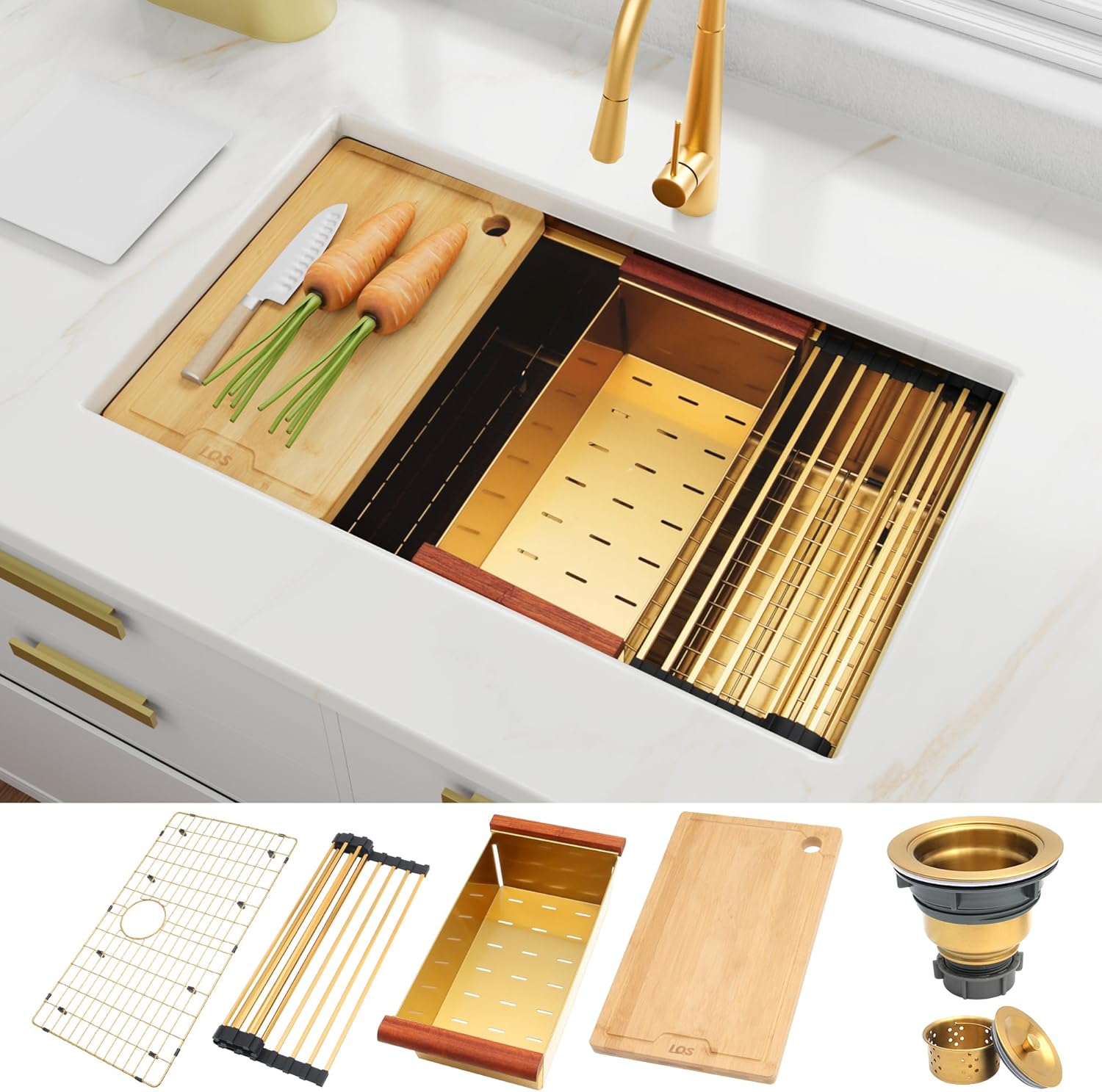 Modern Undermount Gold Sink for Kitchens