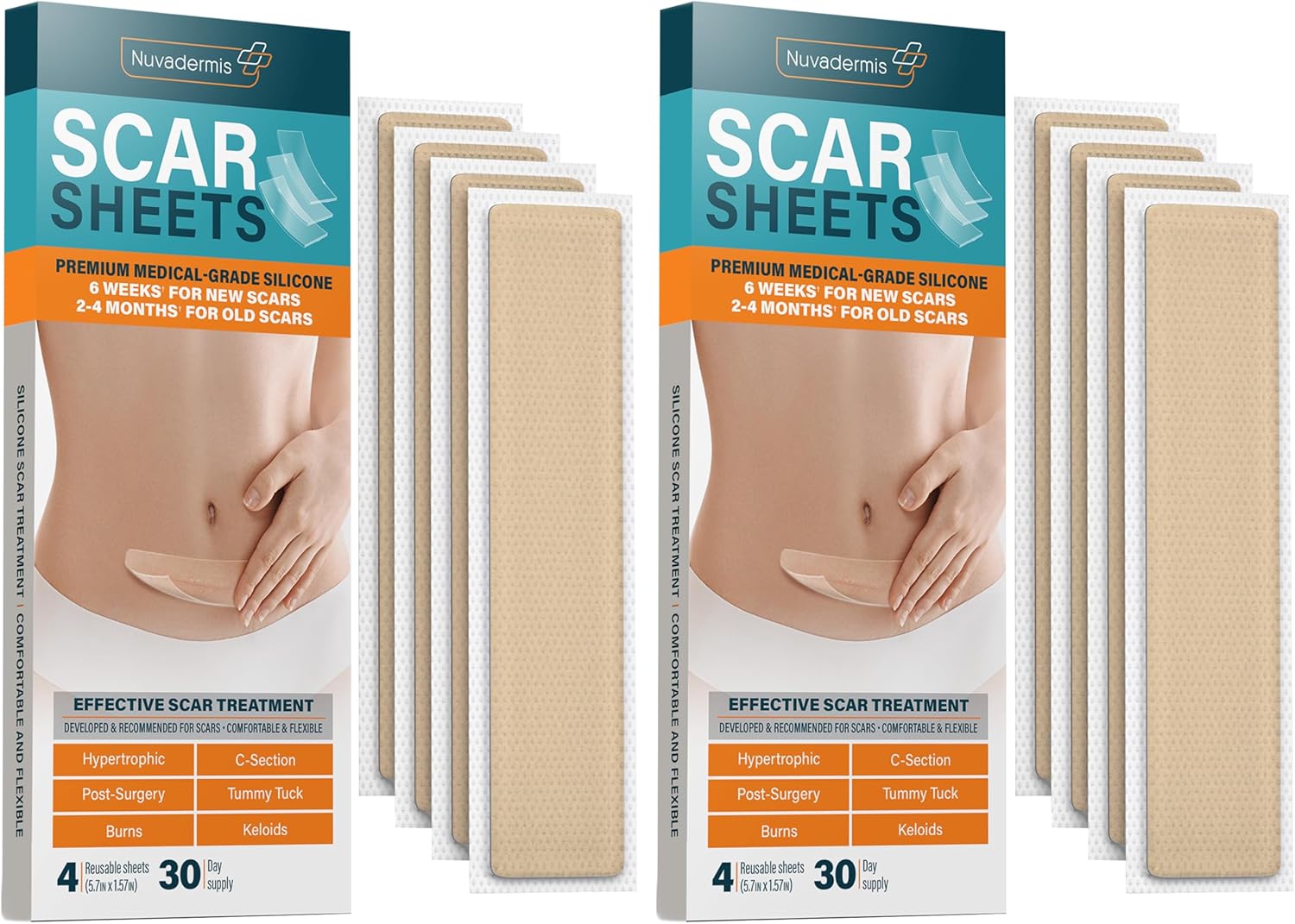 NUVADERMIS Silicone Scar Tape for Surgical Scars