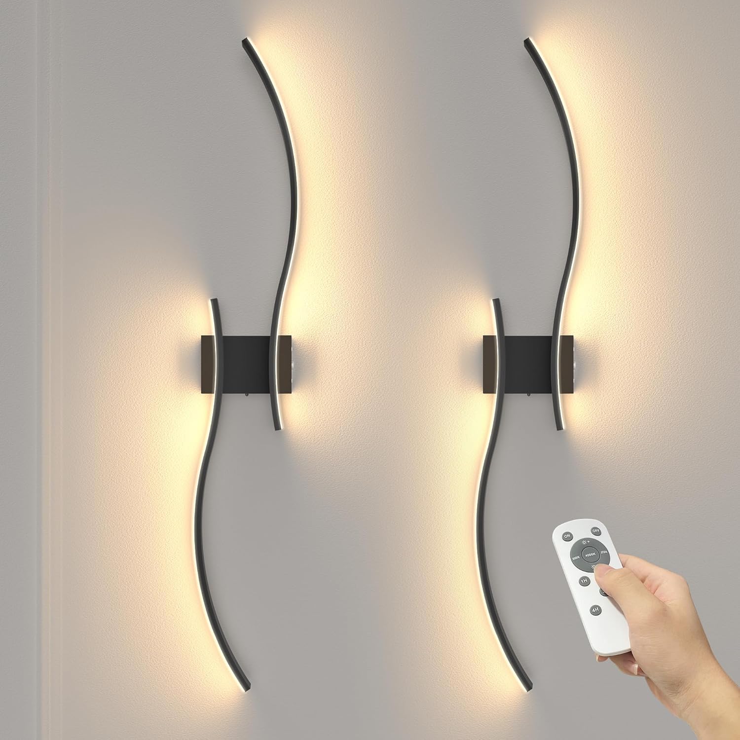 NIORSUN Battery Operated Wall Lights with Remote