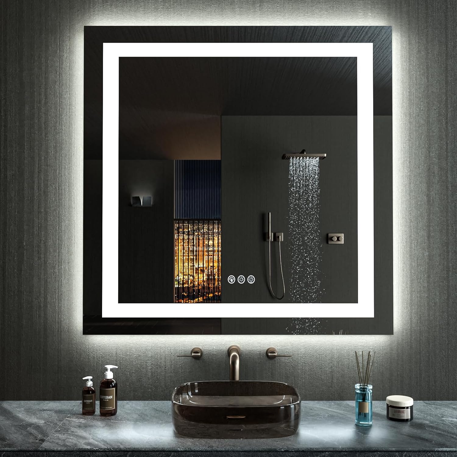 LOAAO 24X32 LED Bathroom Mirror with Lights