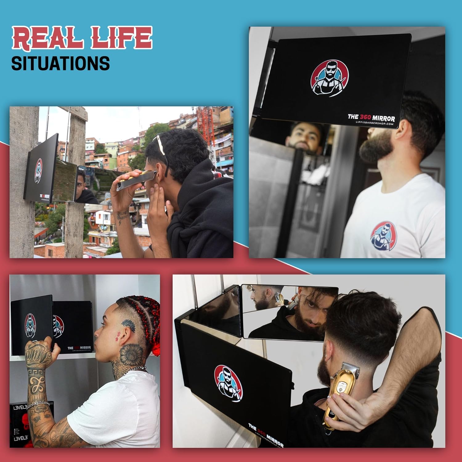 The 360 Mirror - 3 Way Mirror for Self Hair Cutting