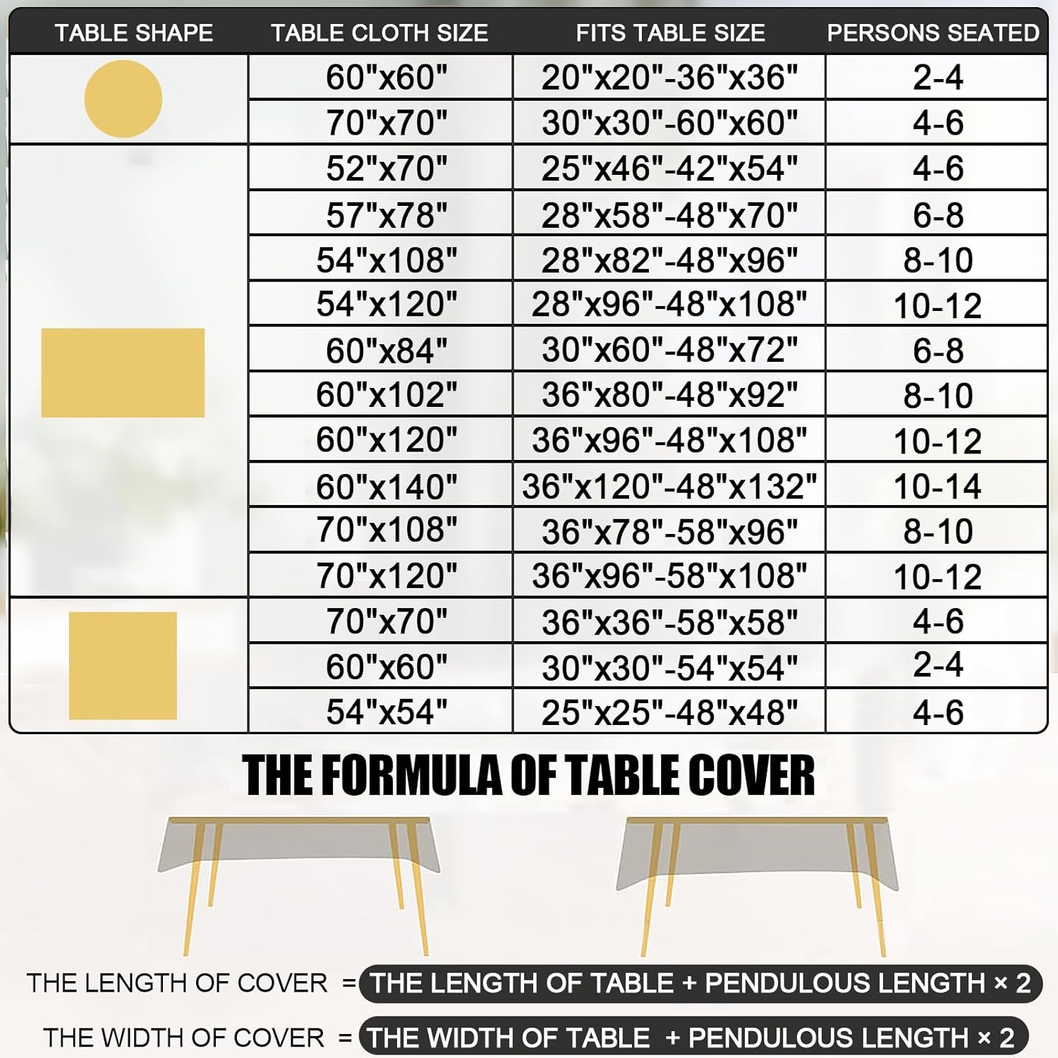 Smiry Rectangle Table Cloth Waterproof Heavy Duty