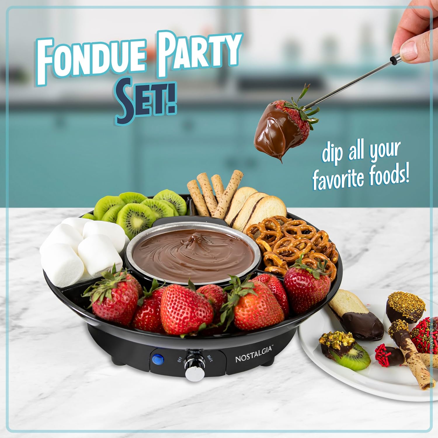 Nostalgia Electric Fondue Party Set