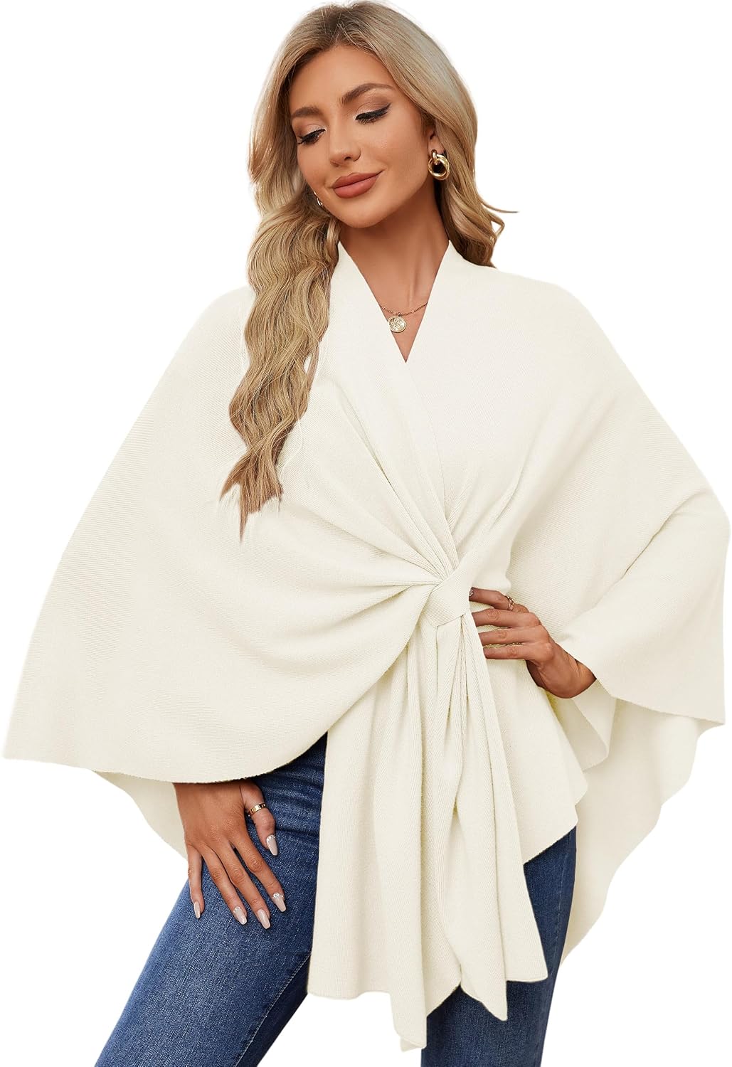 PULI Women's Elegant Shawl Wraps Sweater