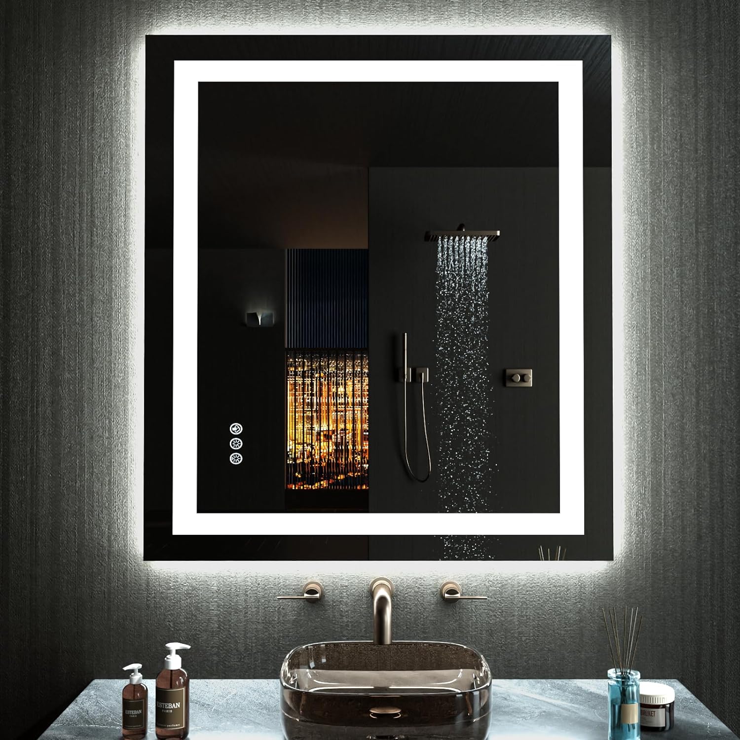 LOAAO 24X32 LED Bathroom Mirror with Lights
