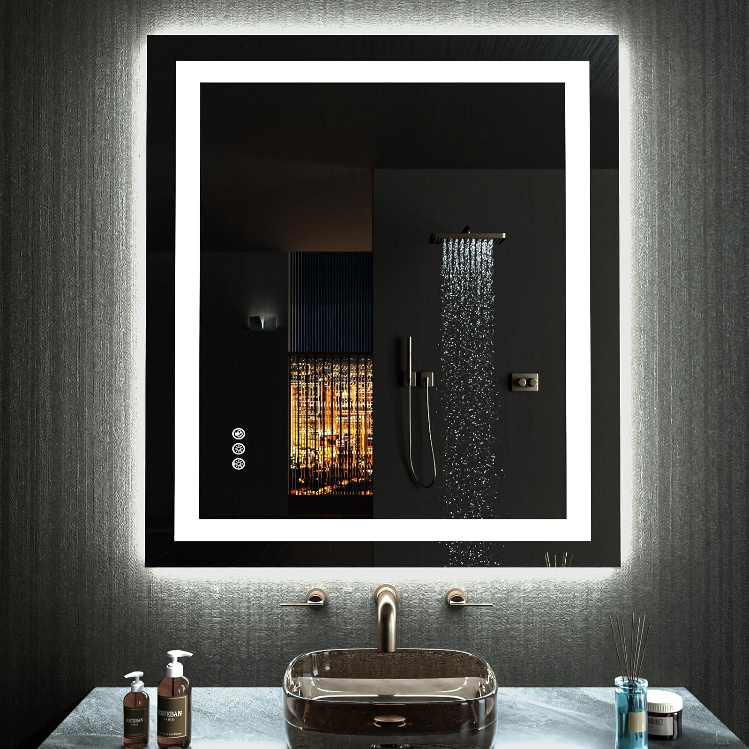 LOAAO 24X32 LED Bathroom Mirror with Lights