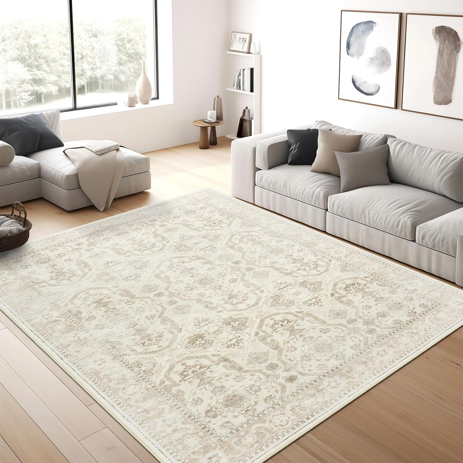 Washable Area Rug Large Soft Rugs for Living Room
