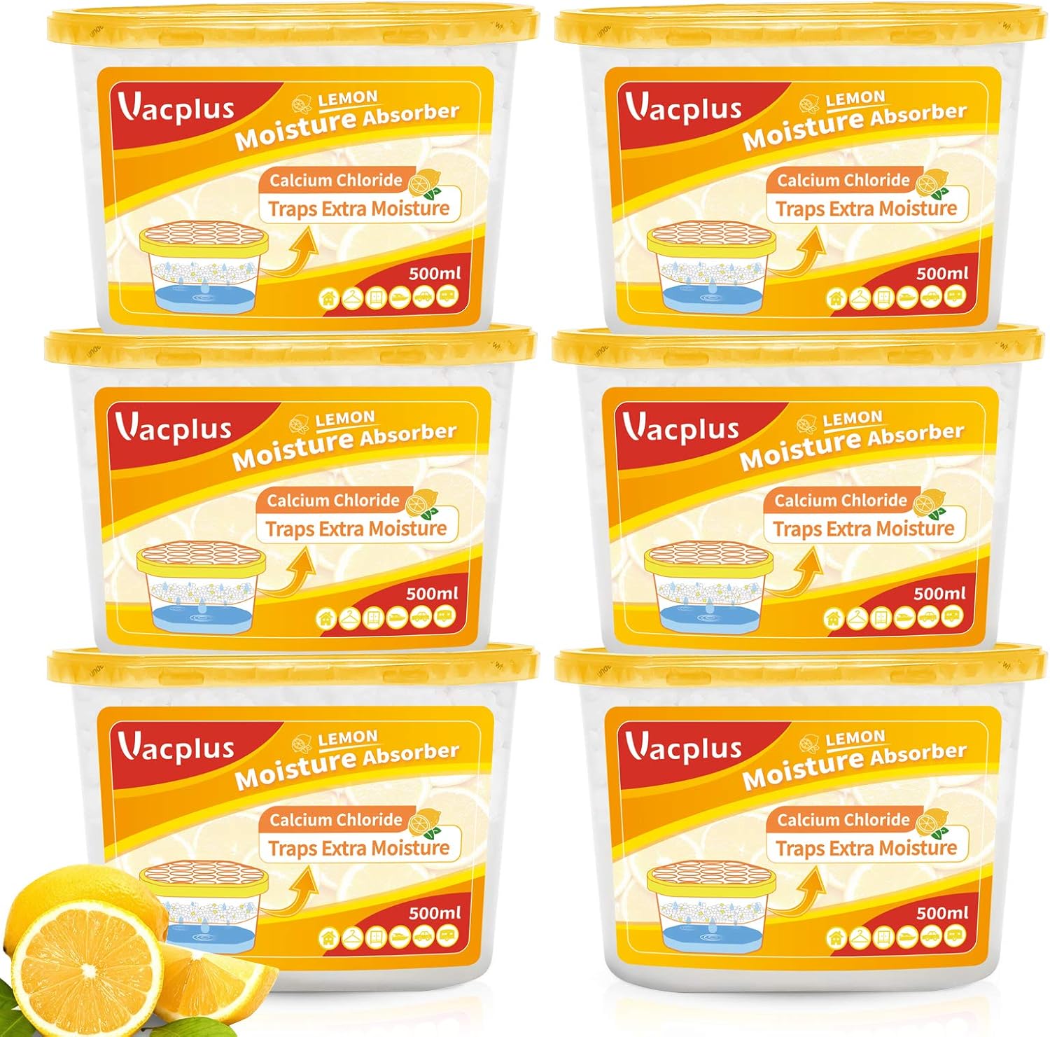 Vacplus 6-Pack Moisture Absorbers for Bathroom