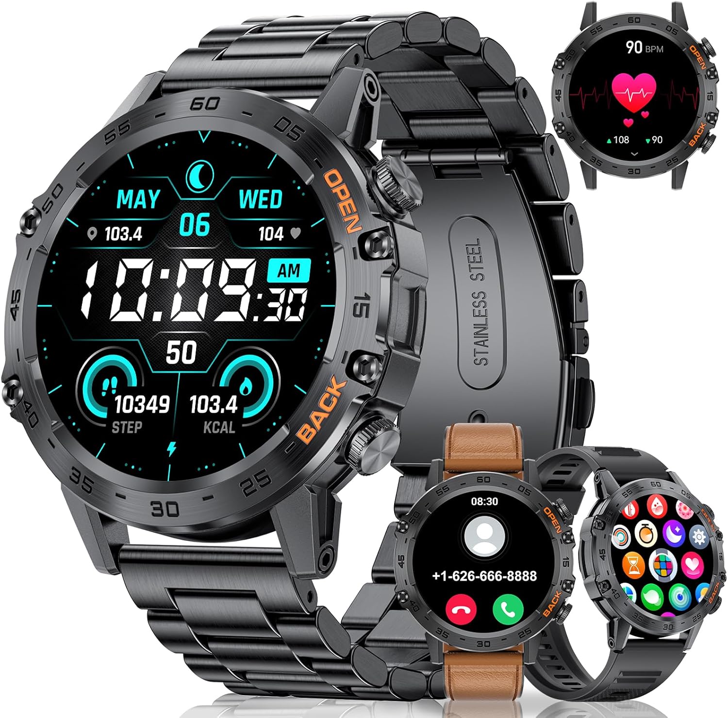 Military Smart Watch for Men HD Touchscreen