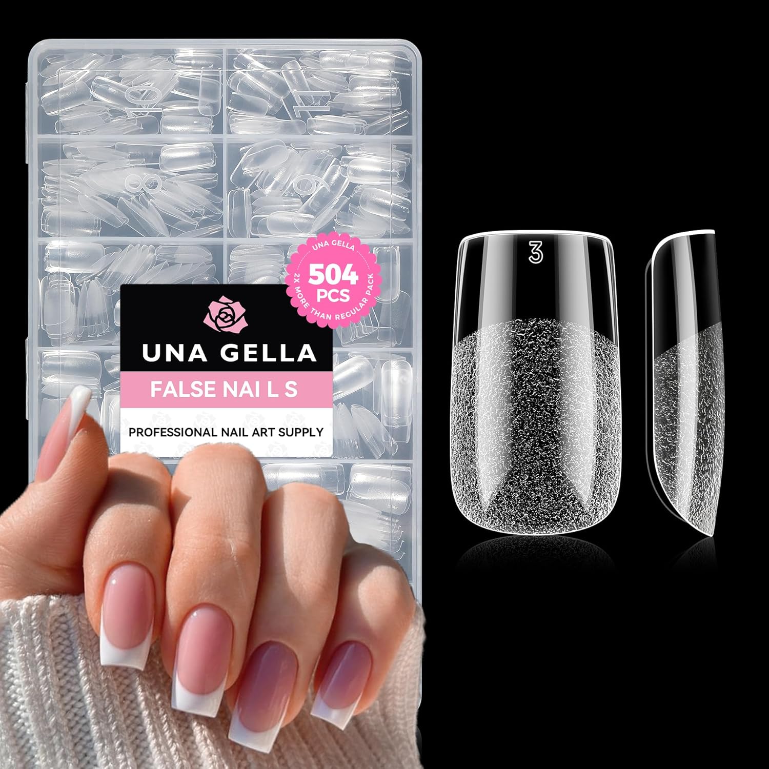 UNA GELLA Almond Gel Nail Tips