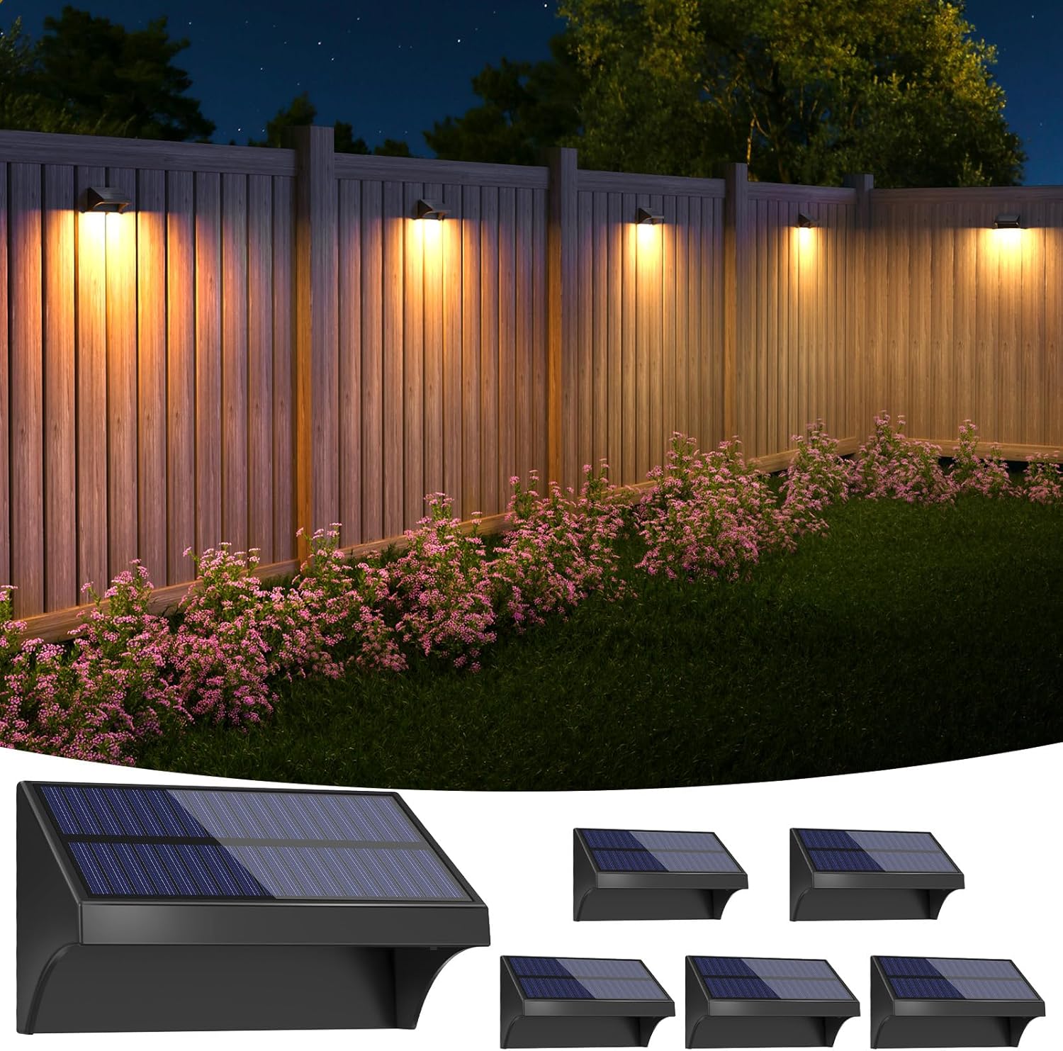 NIORSUN Outdoor Fence Waterproof LED Solar Lights