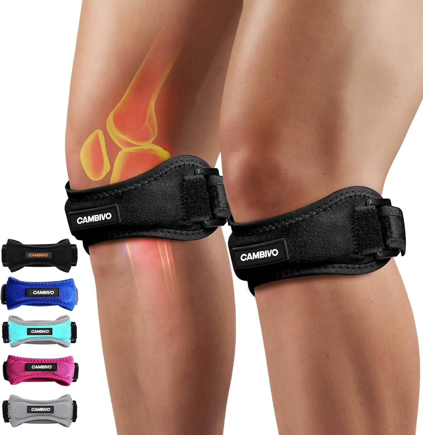 CAMBIVO 2 Pack Knee Braces for Women and Men