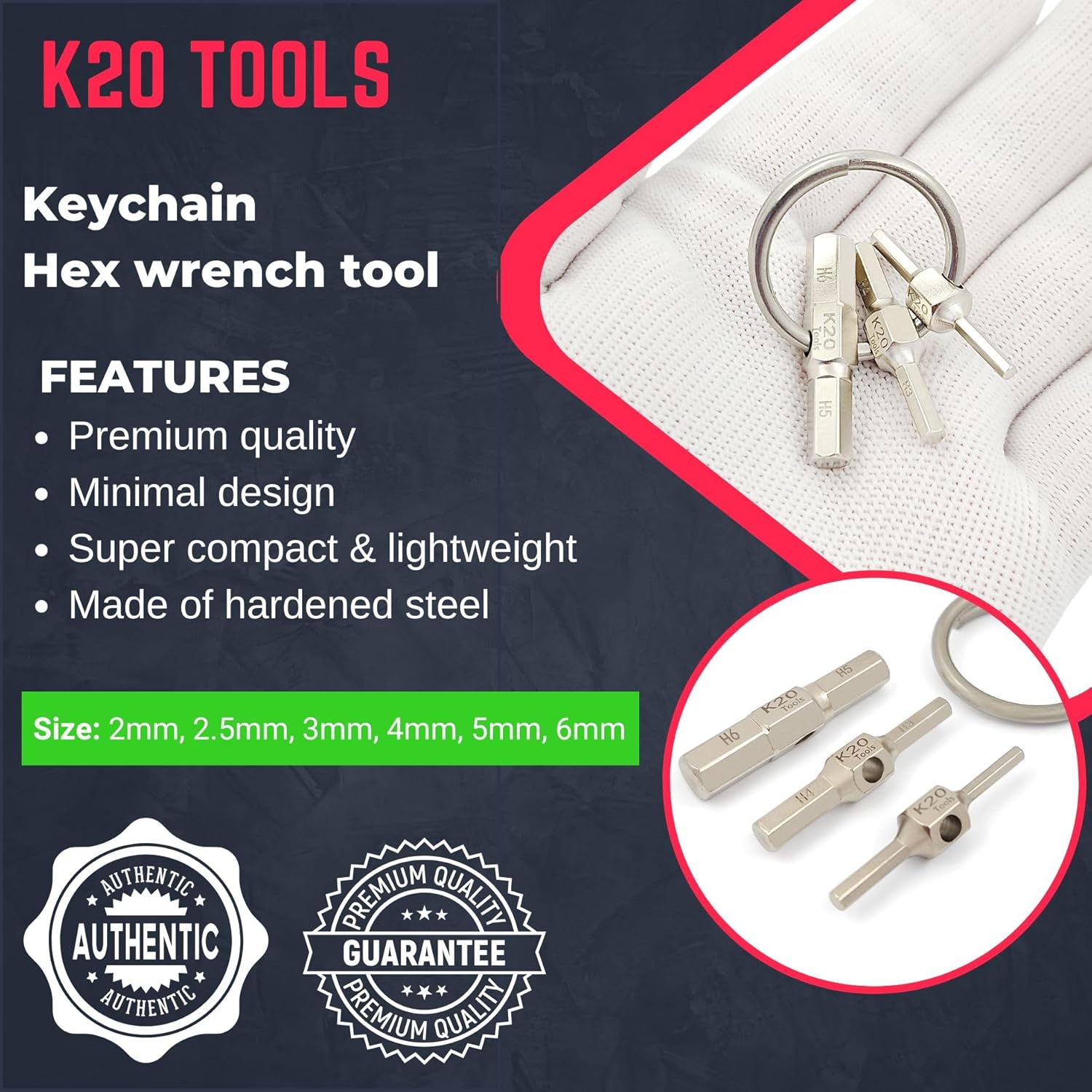 Keychain Hex Key Allen Wrench Multi-Tool Set