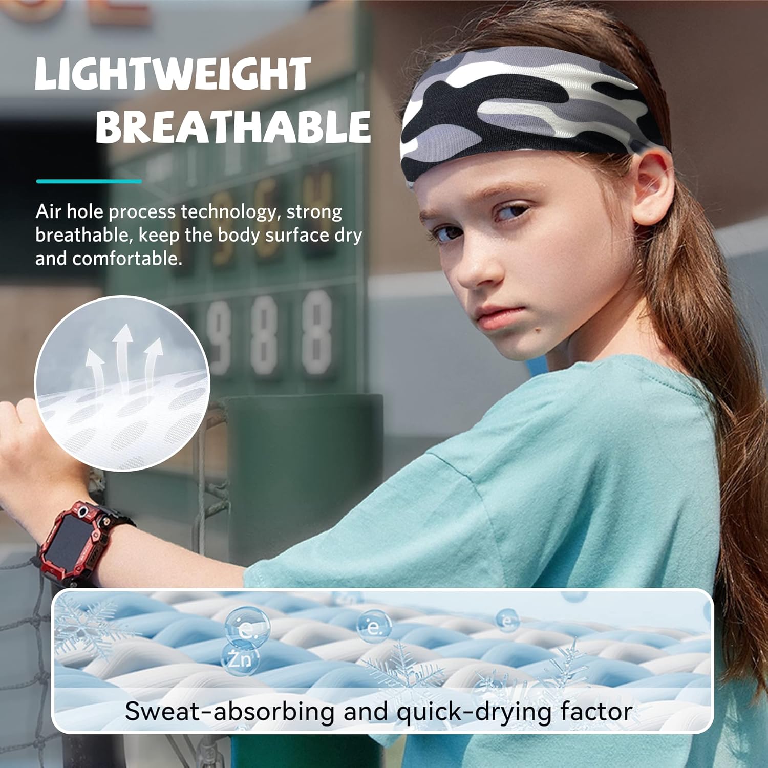 ChezMax 6 PCS Sweatbands for Kids