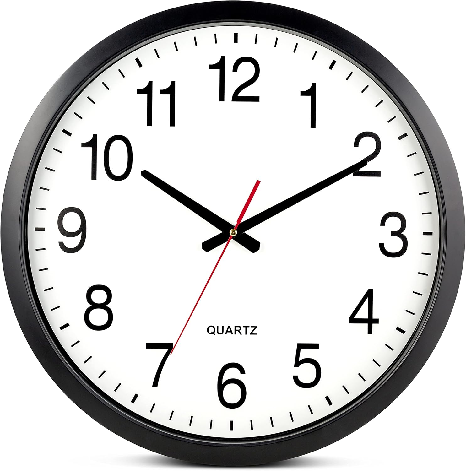 Bernhard Products Black Wall Clock Silent Non Ticking