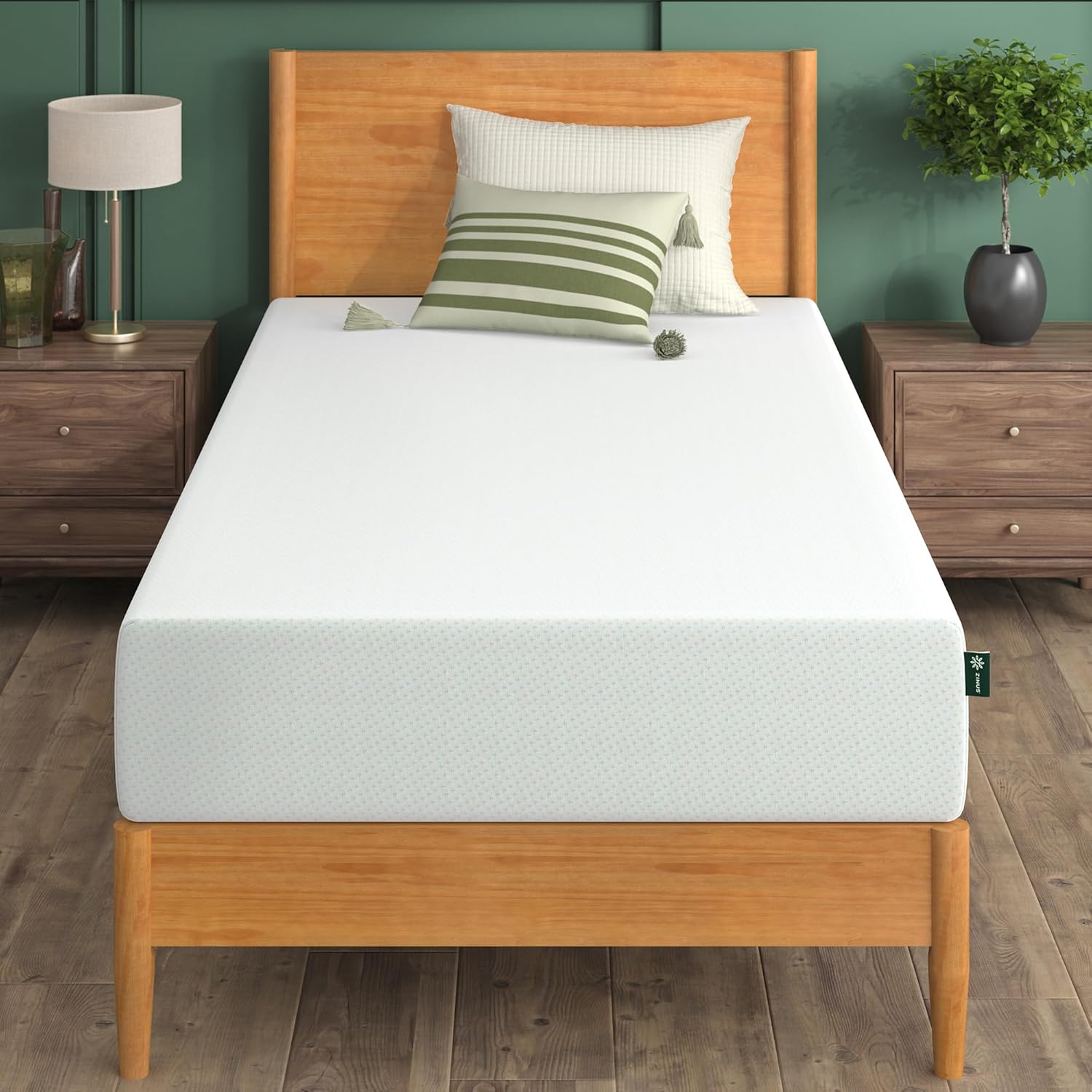 ZINUS 6 Inch Twin Green Tea Memory Foam Mattress