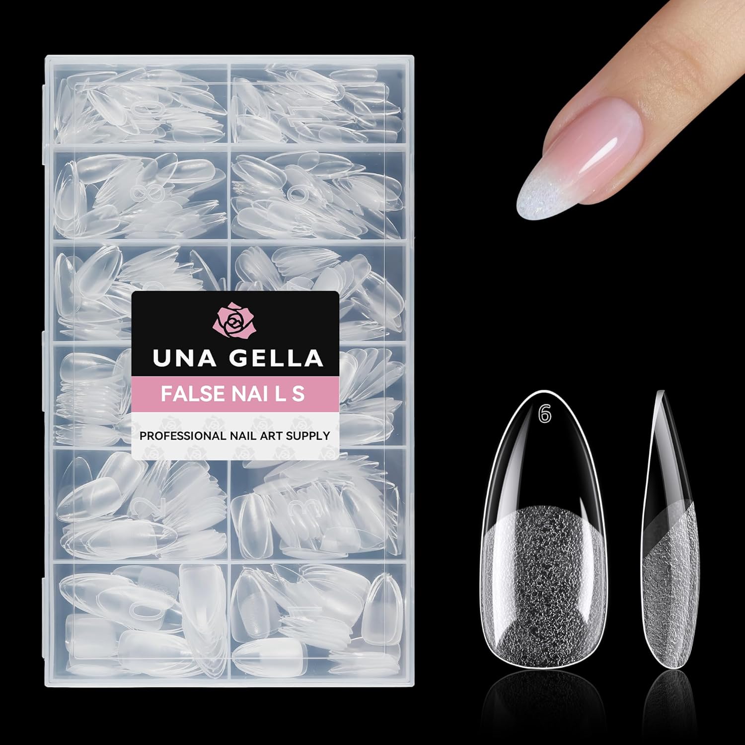 UNA GELLA Almond Gel Nail Tips