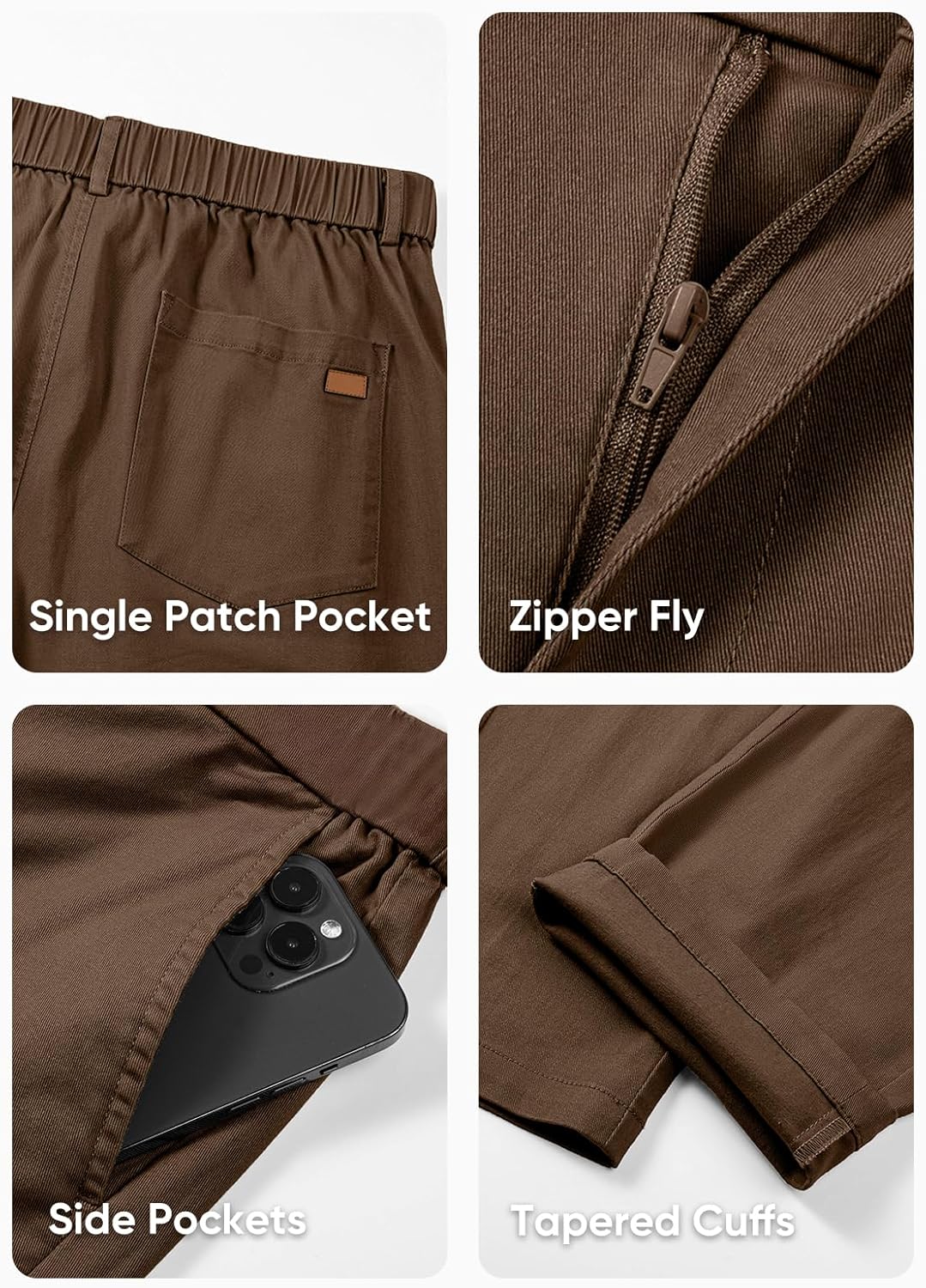 JMIERR Men's Chino Pants Casual Stretch Waist