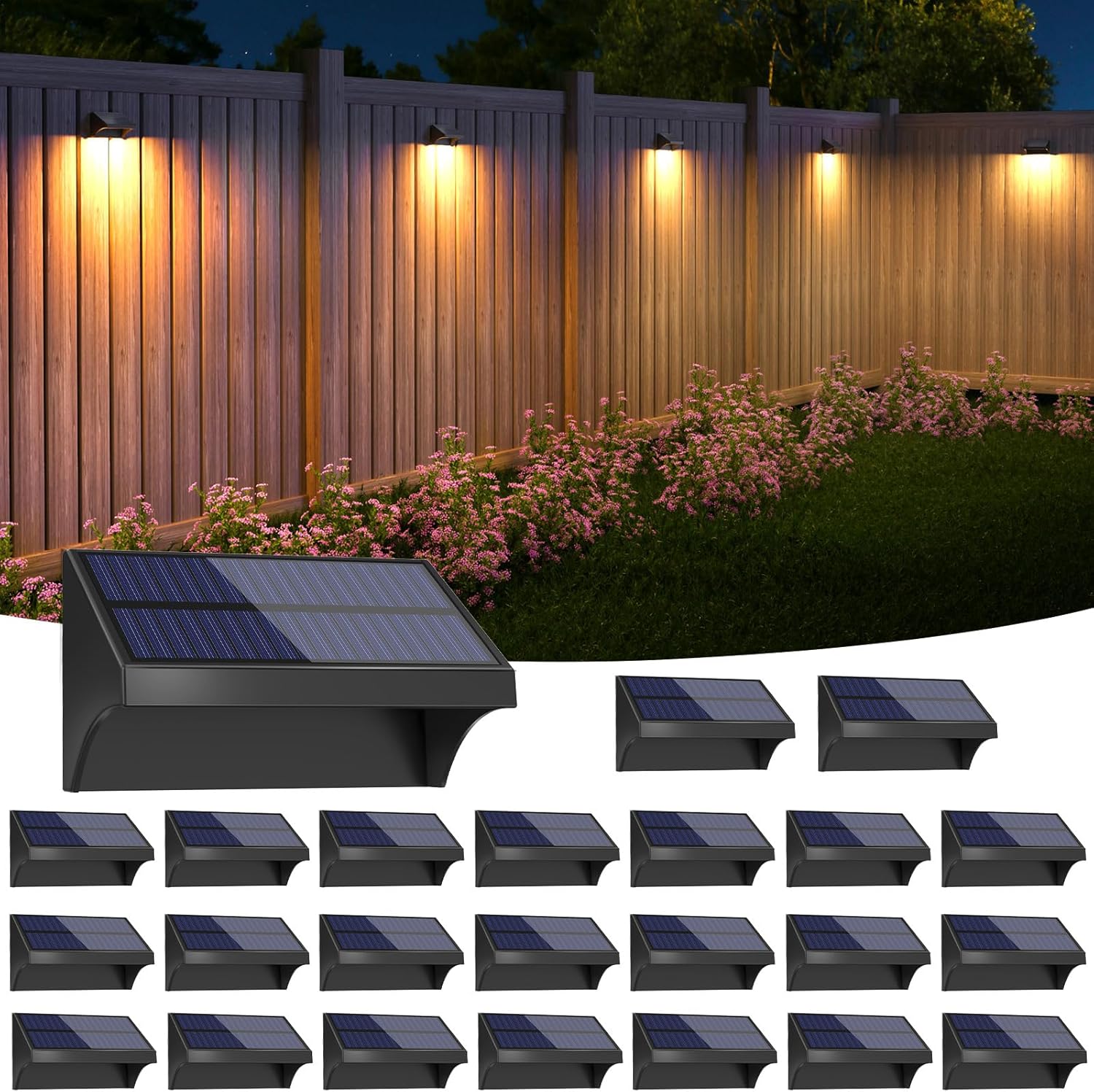 NIORSUN Outdoor Fence Waterproof LED Solar Lights
