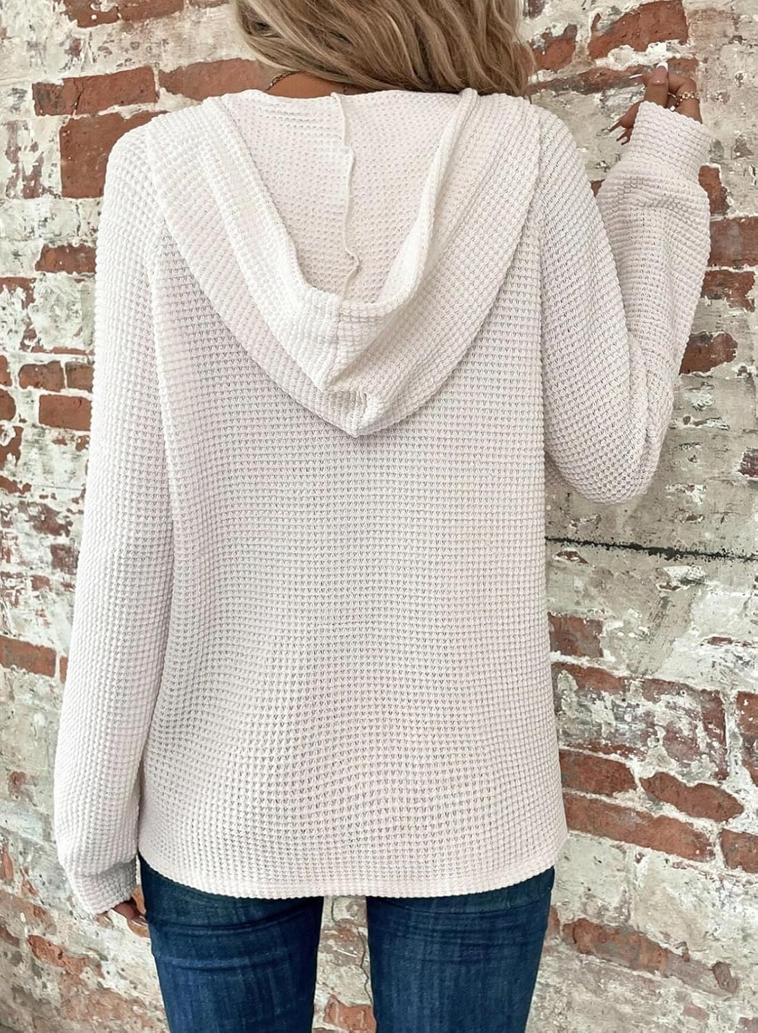 Dokotoo Hoodies for Women Waffle Knit Long Sweatshir