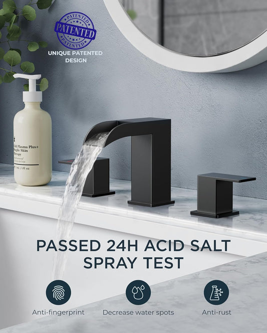 FORIOUS Square Matte Black Bathroom Faucets