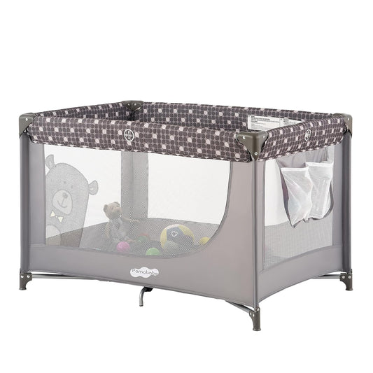 Pamo Babe Portable Crib Baby Playpen with Mattress