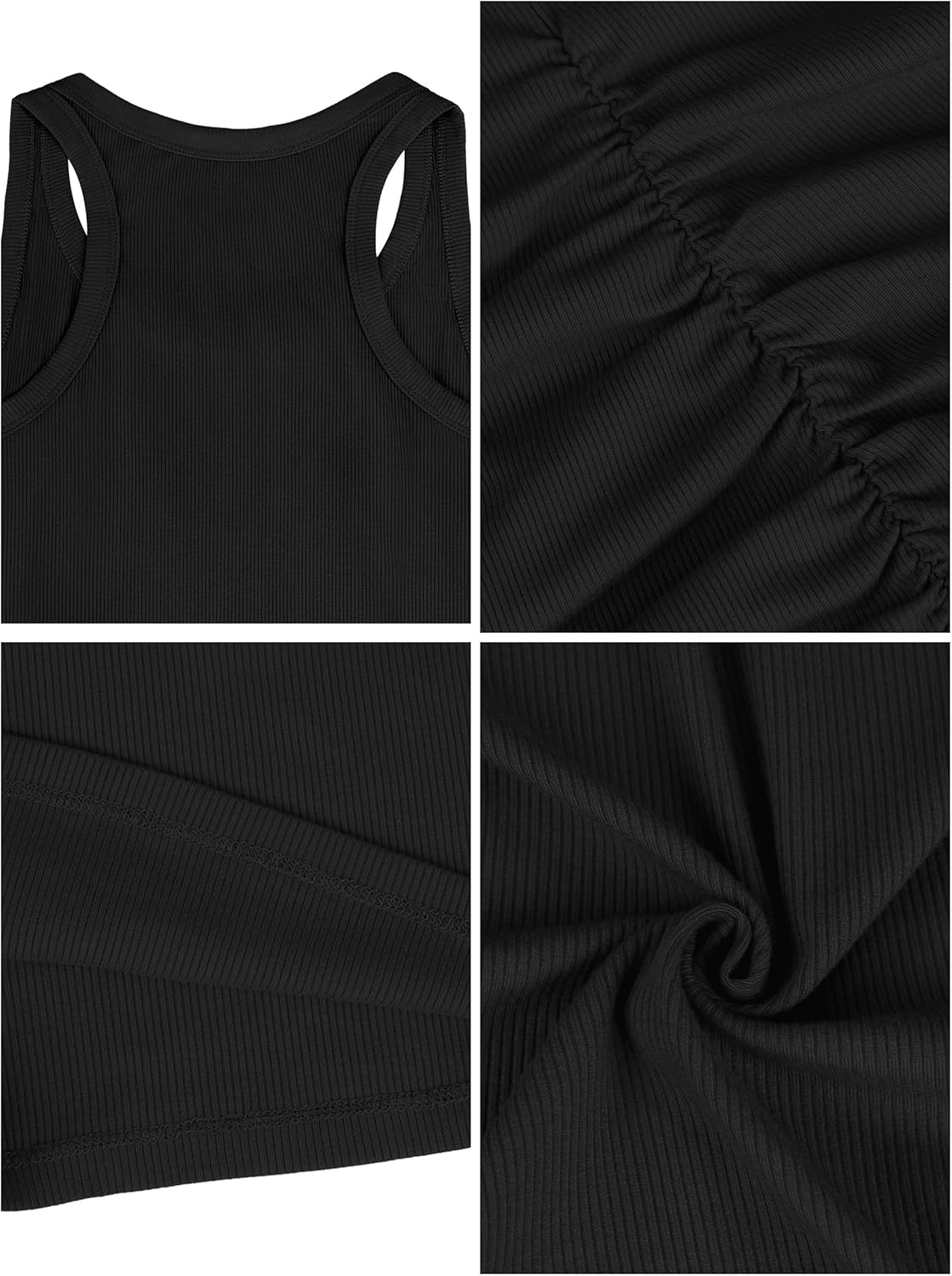 Missufe Summer Racerback Ribbed Tank Top Dresses for Women