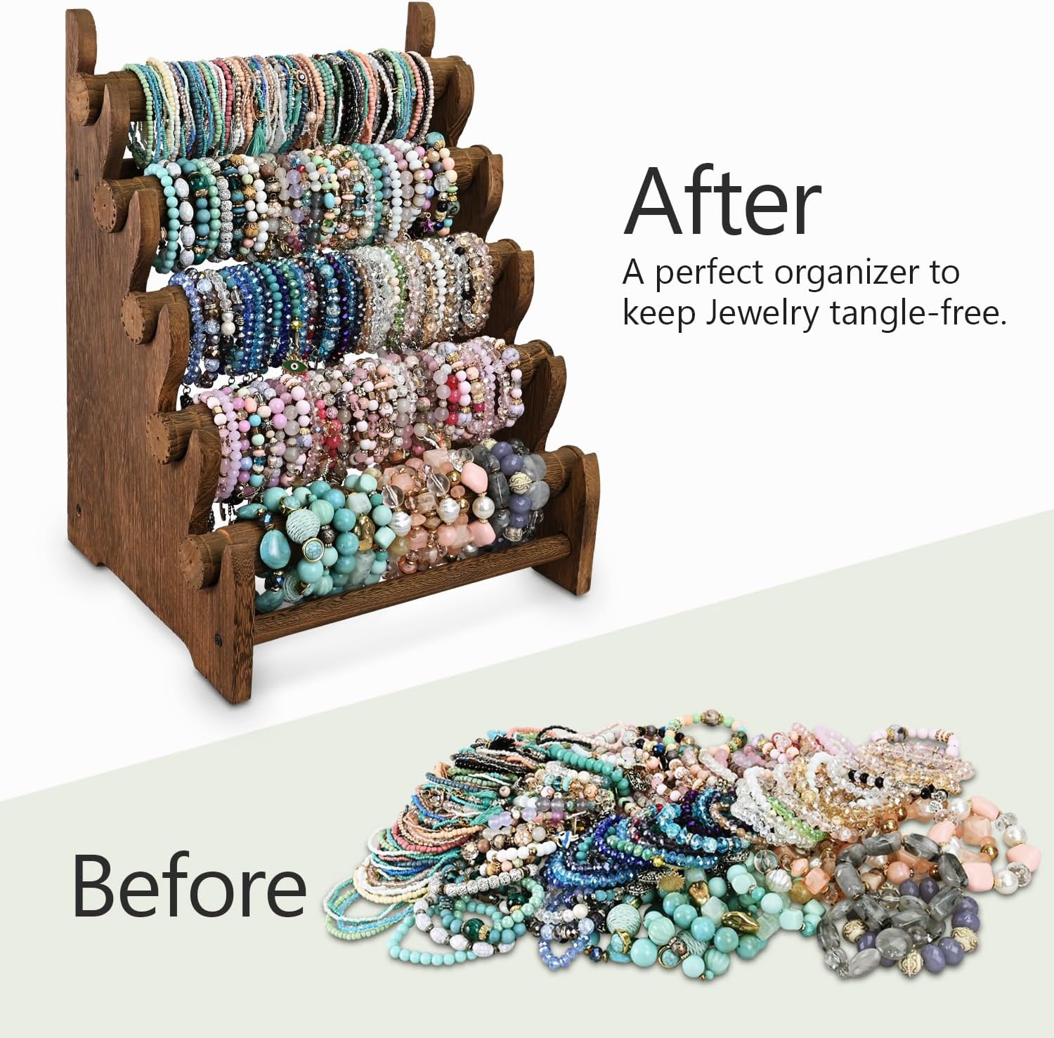 Ikee Design Wooden Jewelry Display Stand