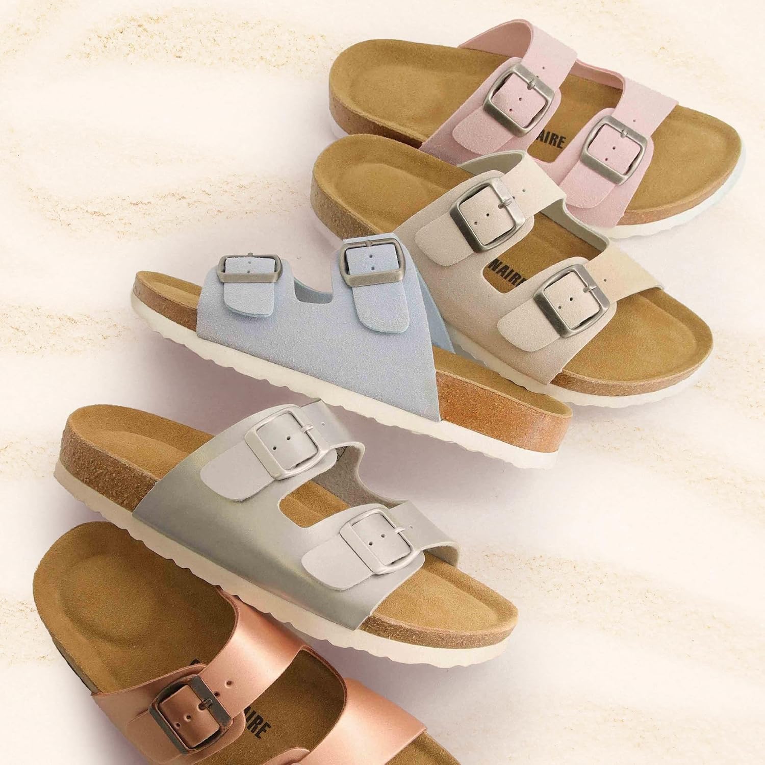CUSHIONAIRE Women's Cork Footbed Sandals