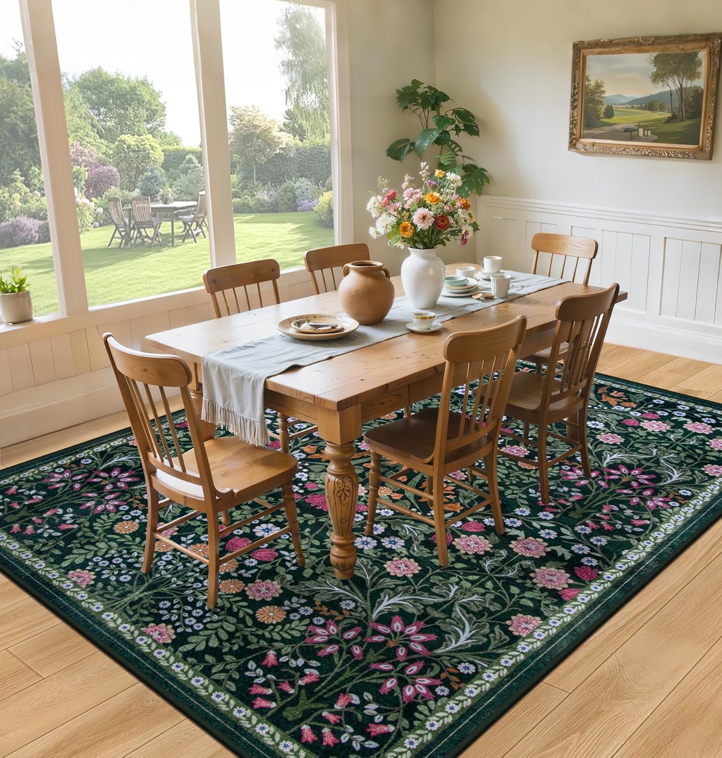 8x10 Area Rugs for Living Room: Floral Washable Rug Vintage