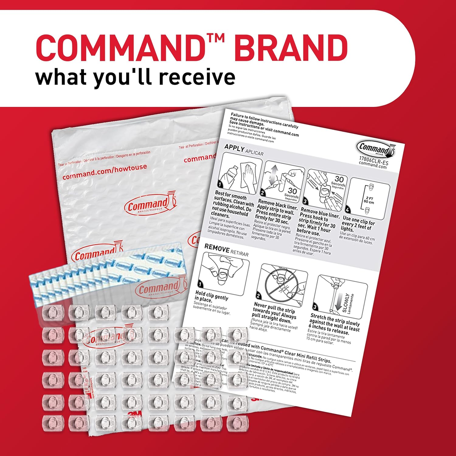 Command Indoor Mini Light Clips with Strips